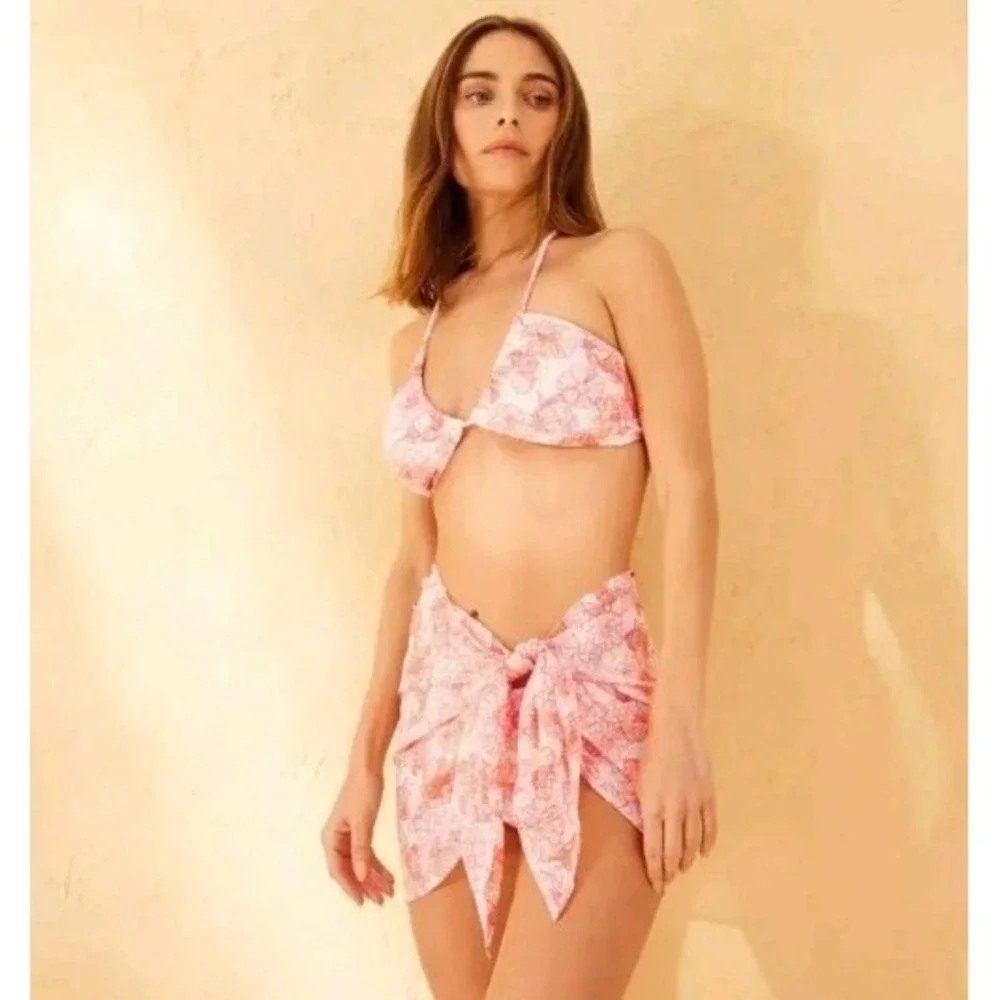 Womens SM Sarong Cover Up Peach Floral Print Shade & Shore (296)